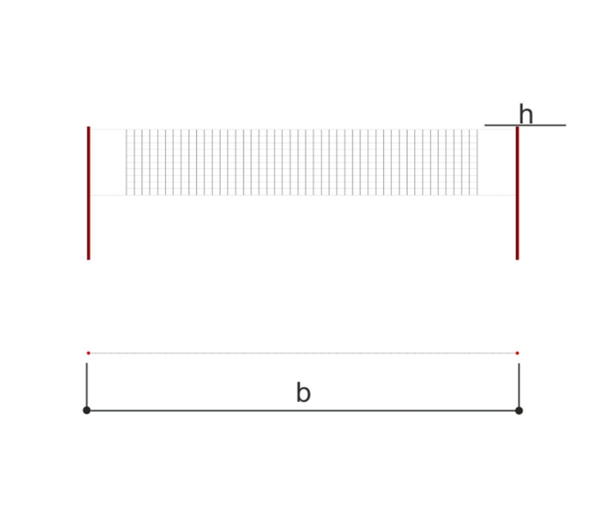 Волейбольная сетка со стойками h=2675 мм PA829