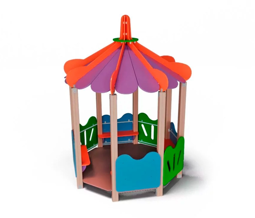 Детский домик-беседка для площадки Карусель ДВ72