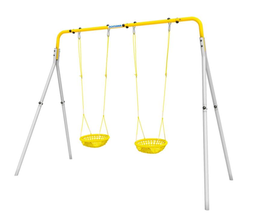 Качели двойные Сетка Romana, цвет серый/жёлтый VT-541