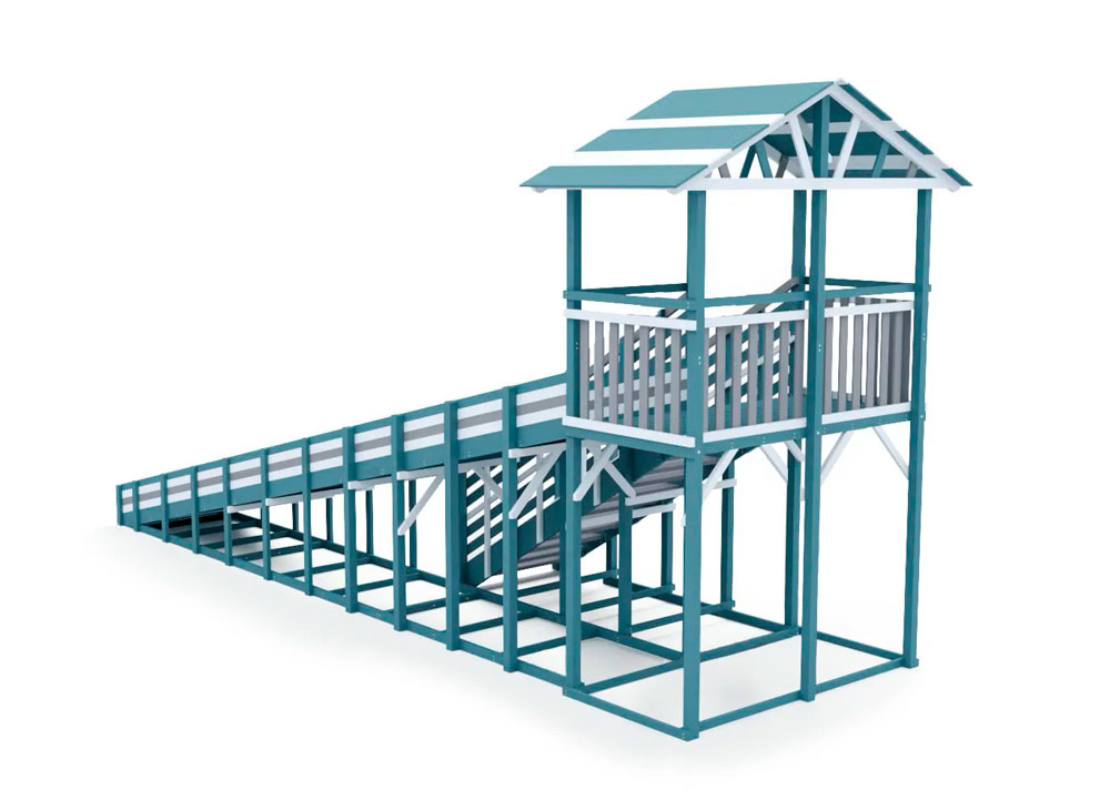 Зимняя горка деревянная Зима, скат h = 1,25 м (серый индиго) СВ-42