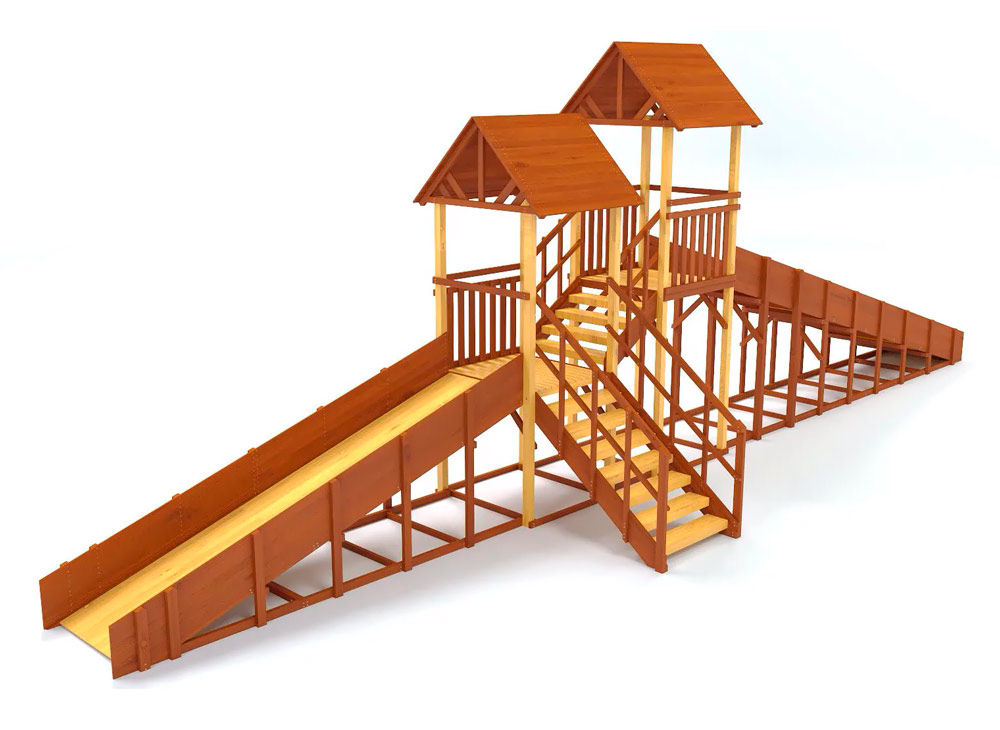 Зимняя горка Савушка Зима 7/4, скат h1 = 1,5 м, h2 = 2,3 м СВ-43 