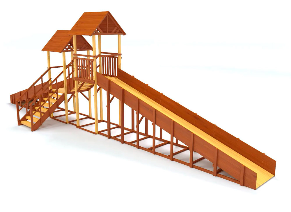 Зимняя горка Савушка Зима 7/4, скат h1 = 1,5 м, h2 = 2,3 м СВ-43 