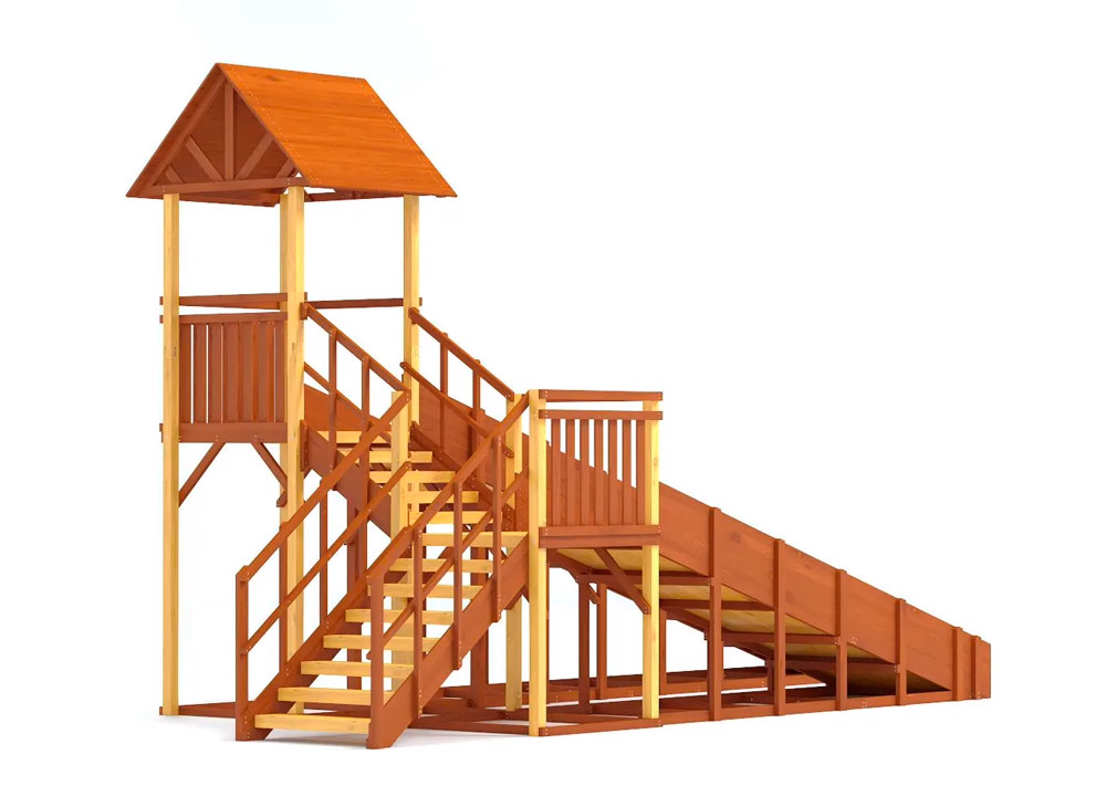 Зимняя горка деревянная Савушка Зима 7/2, скат h1 = 1,5 м, h2 = 2,3 м СВ-45