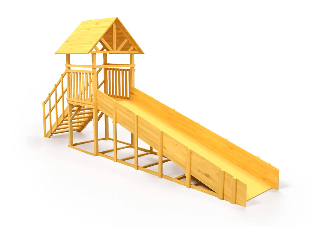 Зимняя горка деревянная Cавушка Зима Wood 5/1, скат h = 1,5 м СВ-48