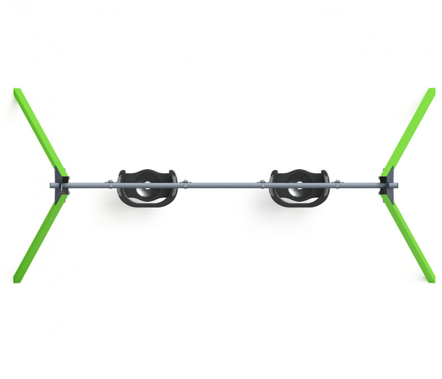 Качели для детской площадки металлические двухместные, цвет зеленый СК-234