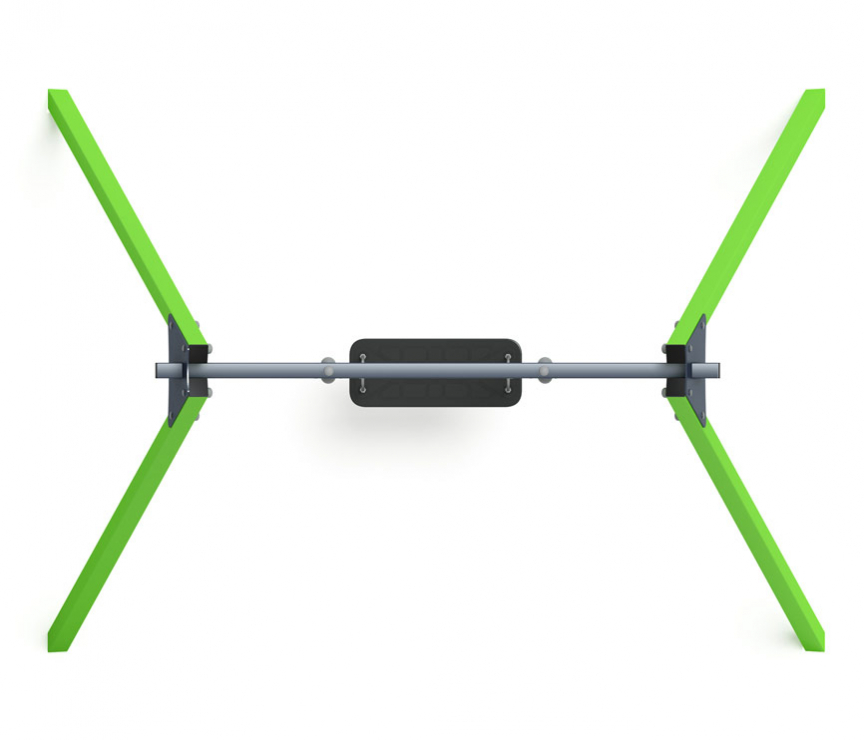 Качели для детской площадки металлические одноместные, без спинки, цвет зеленый СК-233