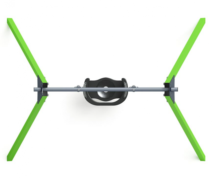 Качели для детской площадки металлические одноместные, цвет зеленый СК-232