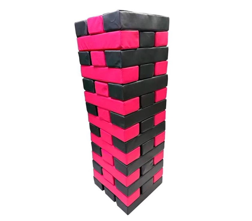 Гигантская мягкая модульная Дженга 45 брусков 50*10*10  см,цвет черный/розовый ЛА686