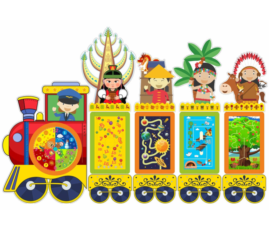 Игровая система настенных бизибордов "Паровоз" НЛ121