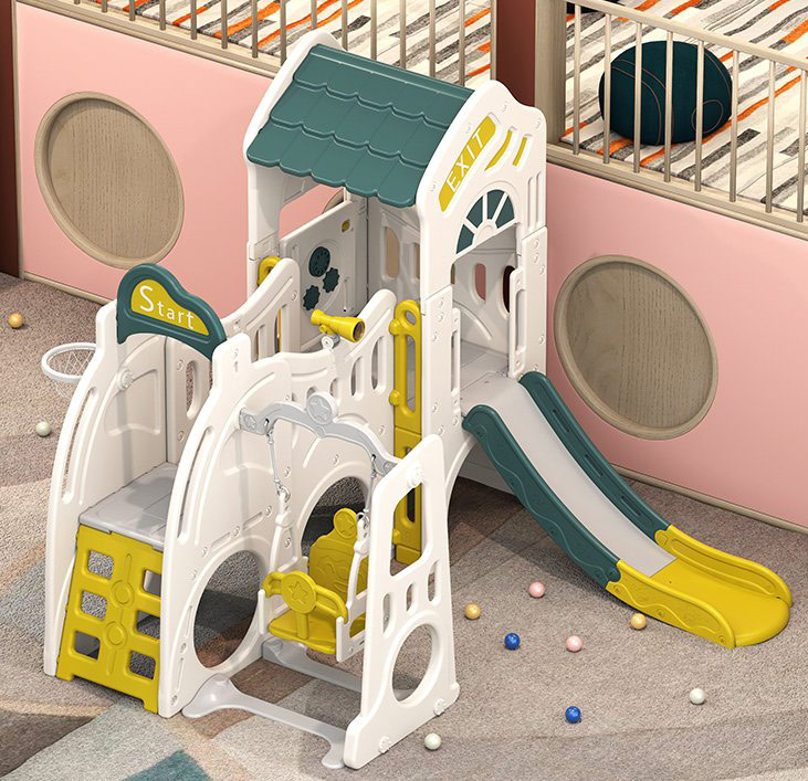 Игровой комплекс UNIX Kids "Игровой домик" с горкой и качелями