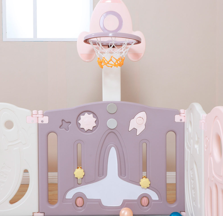 Манеж детский UNIX Kids "Пространство Космос", размер 200x240 см, цвет розовый UN-14