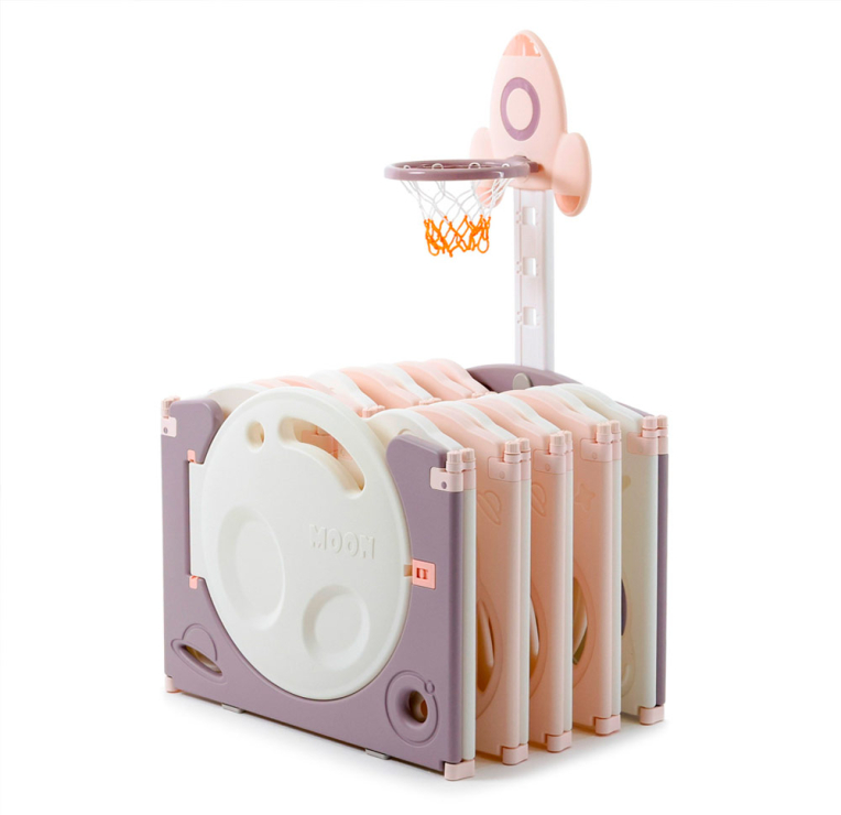 Манеж детский UNIX Kids "Пространство Космос", размер 200x240 см, цвет розовый UN-14