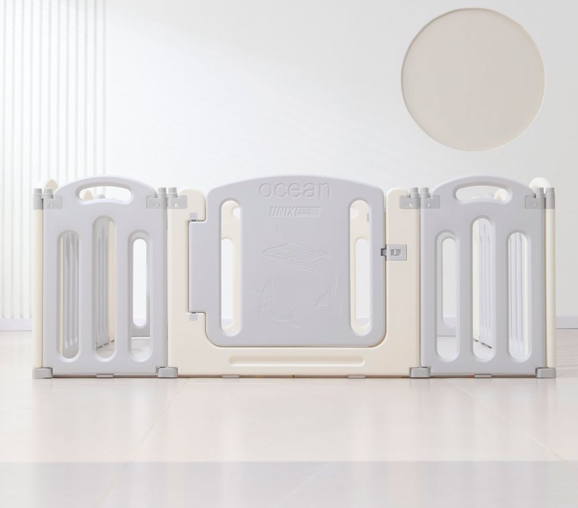 Манеж детский UNIX Kids "Океан", размер 151 x 151 см, цвет серый UN-27