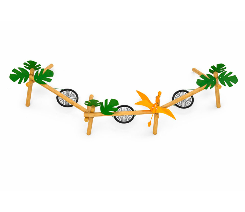 Качели-гнездо на брусе «Птеродактиль» 3 места АФ-624