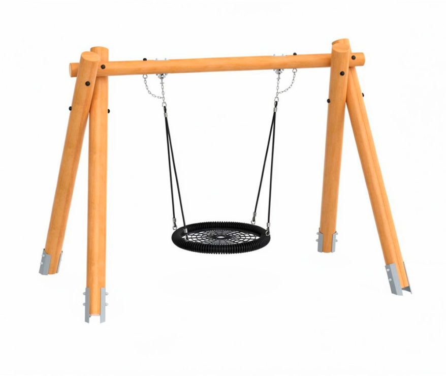 Качели на брусе «Салют с подвесом гнездо» одинарные АФ-619