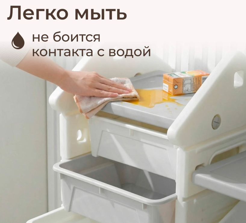 Стеллаж для игрушек и книг UNIX Kids "Замок", цвет серый UN-40