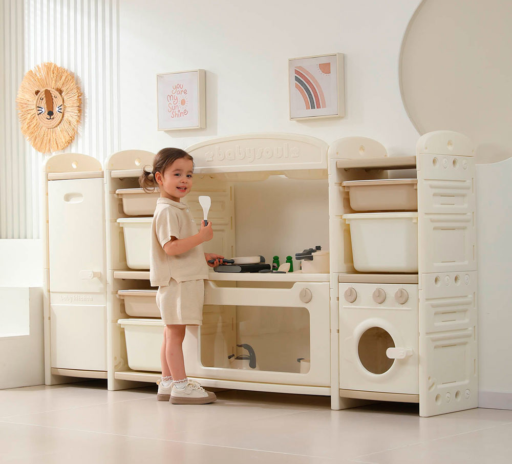 Кухня детская UNIX Kids "Готовим и складываем" 6 ящиков, цвет бежевый UN-44