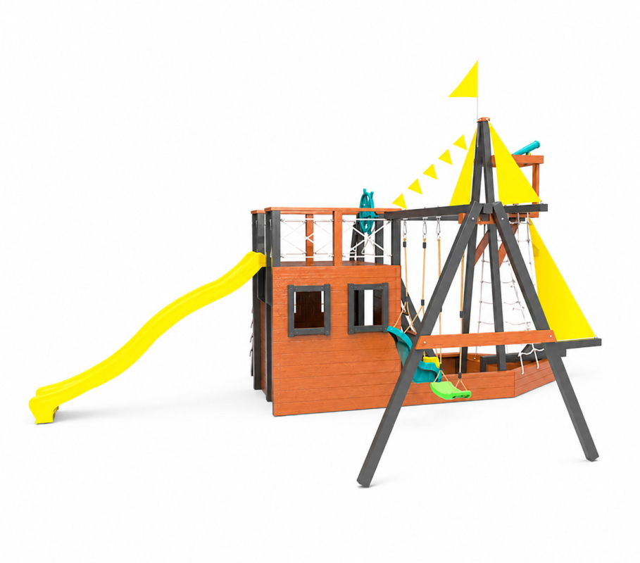 Детская площадка "Шторм" с двойными качелями и горкой LT-23