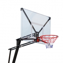 Баскетбольная мобильная стойка, безрамочный щит из поликарбоната 136*80 см  ДР247