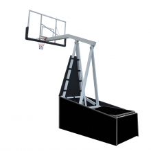 Мобильная баскетбольная стойка клубного уровня для помещений, щит 180х105 см из закаленного стекла ДР261