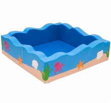 Сухой бассейн квадратный "Волна", H40, размеры до 150 см, цвет голубой  ЛА10