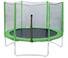 Батут для детей с сеткой Trampoline Fitness D=447 см зеленый DR-324