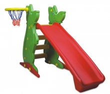 Детская горка пластиковая Собачка 1,52 м с баскетбольным кольцом PR21