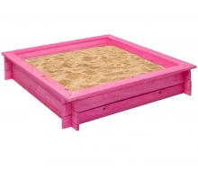 Деревянная песочница для детей 110*110 см розовая PR-30