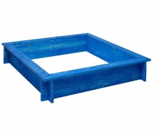 Игровая песочница из дерева для дачи 110*110 см синяя PR-32