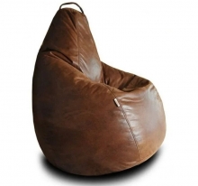 Кресло-мешок Груша, коричневый, кожзам ЛА43