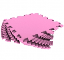 Мягкий модульный пол для детской 9 деталей 33*33 см, розовый ЛА96