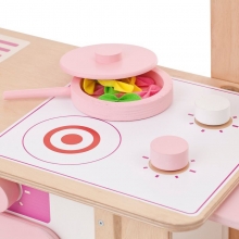 Раскладная игровая мини-кухня с аксессуарами, выcота 79 см, розовая PR-35