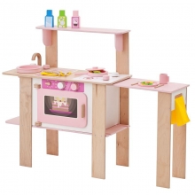 Раскладная игровая мини-кухня с аксессуарами, выcота 79 см, розовая PR-35
