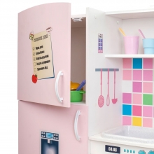 Игровая кухня с холодильником, 3 секции, высота 102 см, светло-розовая PR-41