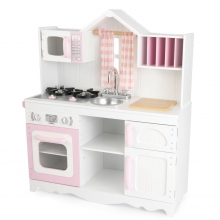 Игровая кухня в стиле Прованс, 3 секции, высота 91 см, розовая PR-46