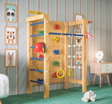 Детский деревянный спортивный комплекс для дома, h=1,5м CH71