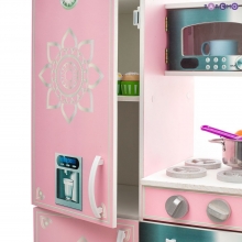 Игровая кухня в винтажном стиле, 3 секции, высота 85 см, светло-розовая PR-42