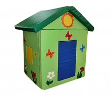 Детский мягкий домик-трансформер "Бабочки" зеленый МЛ167
