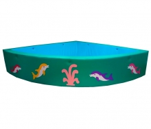 Детский сухой бассейн угловой «Дельфины» 100*100*30см зеленый ЛА481