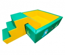 Сухой бассейн квадратный "Дельфин" со спуском 150*150*40см зеленый/желтый ЛА468