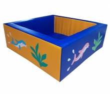 Сухой бассейн квадратный "Дельфины", до 150 см, цвет синий/желтый ЛА470