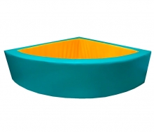 Детский сухой бассейн угловой R100xH30-R200xH40 голубой/желтый ЛА479