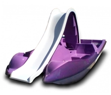 Катамаран педальный четырехместный с горкой "Дельфин", цвет фиолетовый СП09