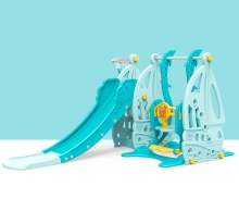 Пластиковый игровой комплекс с горкой и качелями "Корабль", цвет голубой VT482