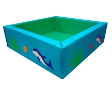 Сухой бассейн квадратный "Дельфины", до 150 см, цвет голубой ЛА26