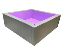 Сухой бассейн квадратный без аппликаций, до 150 см, цвет серый/сиреневый ЛА491
