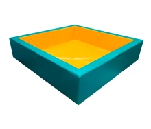 Сухой бассейн квадратный без аппликаций, до 150 см, цвет зеленый/желтый ЛА488