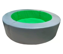 Сухой бассейн круглый без аппликаций, H40, D120-200 см, серый/салатовый ЛА507