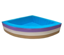 Детский сухой бассейн угловой "Радуга" R100xH30-R200xH40 голубой ЛА514