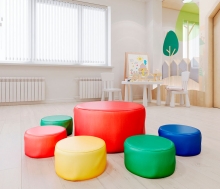 Игровая мебель из мягких цилиндров, 6 элементов, цвет pastel RA-308